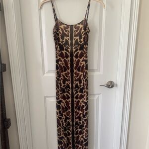 WeWoreWhat Brown Animal Print Dress/Coverup